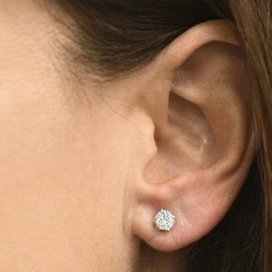 CZ post gold earrings BRAND-NEW minimalist classic capsule wardrobe eleGANT